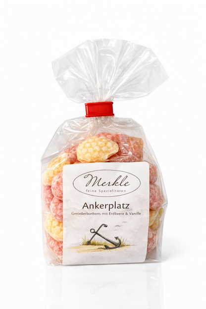 Ankerplatz - Erdbeere & Vanille Bonbons, handgemacht