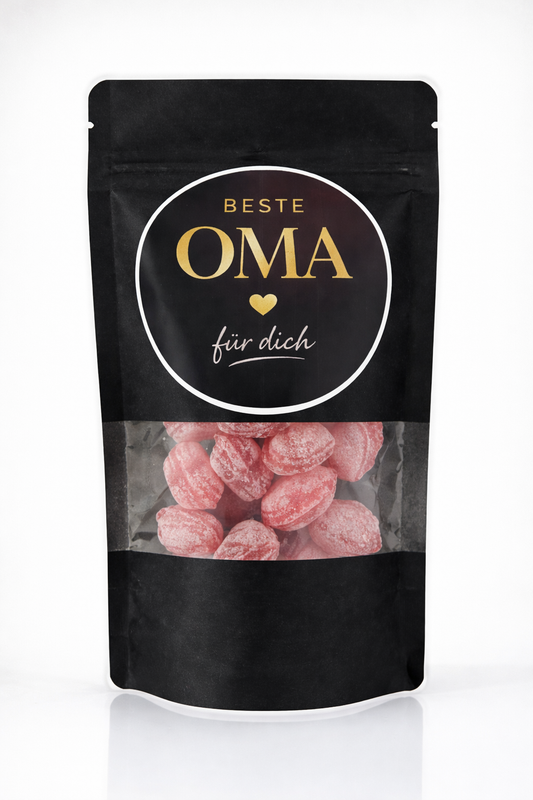 Beste Oma - Himbeereherzen Bonbon - handgemacht