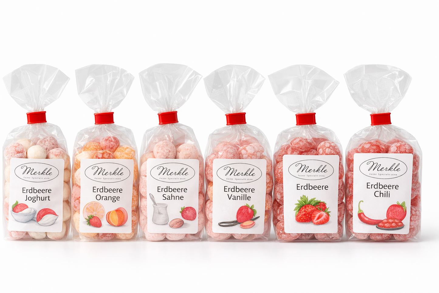 Box "Erdbeeren" 6x Bonbons, handgemacht
