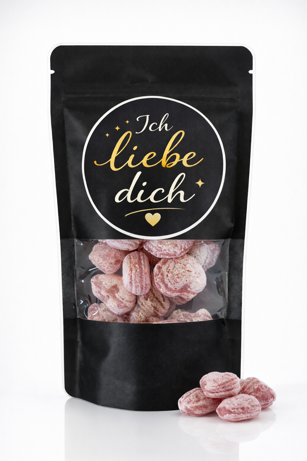 Ich liebe dich - Himbeereherzen Bonbon - handgemacht
